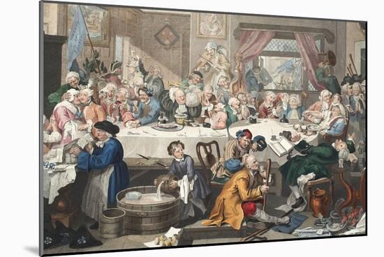 An Election Entertainment, Illustration from 'Hogarth Restored: the Whole Works of the Celebrated…-William Hogarth-Mounted Giclee Print