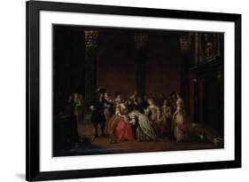 An Elegant Company in an Interior with a Matrimonial Dispute-Hieronymus Janssens-Framed Giclee Print