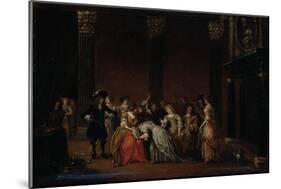 An Elegant Company in an Interior with a Matrimonial Dispute-Hieronymus Janssens-Mounted Giclee Print