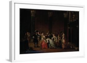 An Elegant Company in an Interior with a Matrimonial Dispute-Hieronymus Janssens-Framed Giclee Print