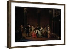 An Elegant Company in an Interior with a Matrimonial Dispute-Hieronymus Janssens-Framed Giclee Print