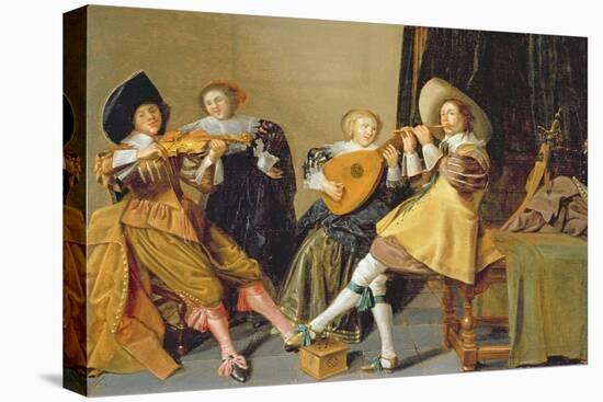 An Elegant Company Playing Music in an Interior-Dirck Hals-Stretched Canvas
