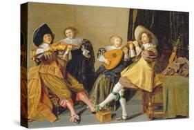 An Elegant Company Playing Music in an Interior-Dirck Hals-Stretched Canvas