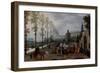 An Elegant Company Promenading outside a Palace, 16Th-17Th Century (Oil on Canvas)-Sebastian Vrancx-Framed Giclee Print