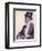 An Elegant Gentleman in Top Hat Smoking a Cigarette-null-Framed Art Print