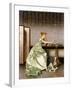 An Elegant Lady Admiring a Portfolio of Prints-Vittorio Reggianini-Framed Giclee Print