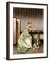 An Elegant Lady Admiring a Portfolio of Prints-Vittorio Reggianini-Framed Giclee Print