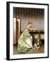 An Elegant Lady Admiring a Portfolio of Prints-Vittorio Reggianini-Framed Giclee Print