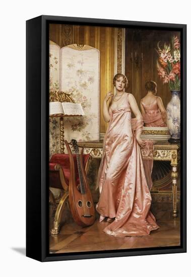 An Elegant Lady in an Interior-Joseph Frederic Soulacroix-Framed Stretched Canvas