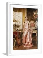 An Elegant Lady in an Interior-Joseph Frederic Soulacroix-Framed Giclee Print