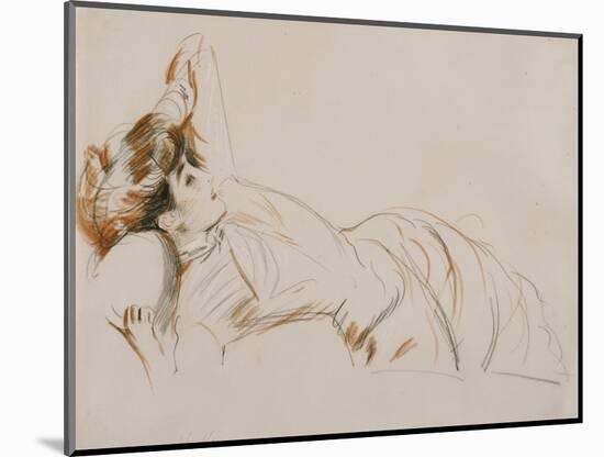 An Elegant Lady Reclining-Paul Cesar Helleu-Mounted Giclee Print