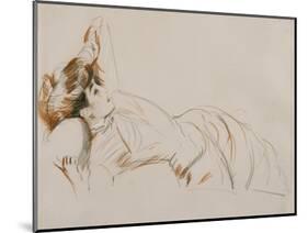 An Elegant Lady Reclining-Paul Cesar Helleu-Mounted Giclee Print