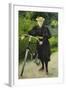 An Elegant Lady with a Bicycle-Paul Fischer-Framed Giclee Print