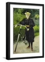 An Elegant Lady with a Bicycle-Paul Fischer-Framed Giclee Print