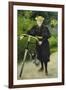 An Elegant Lady with a Bicycle-Paul Fischer-Framed Giclee Print