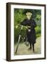 An Elegant Lady with a Bicycle-Paul Fischer-Framed Premium Giclee Print