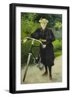 An Elegant Lady with a Bicycle-Paul Fischer-Framed Premium Giclee Print