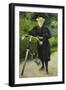 An Elegant Lady with a Bicycle-Paul Fischer-Framed Giclee Print