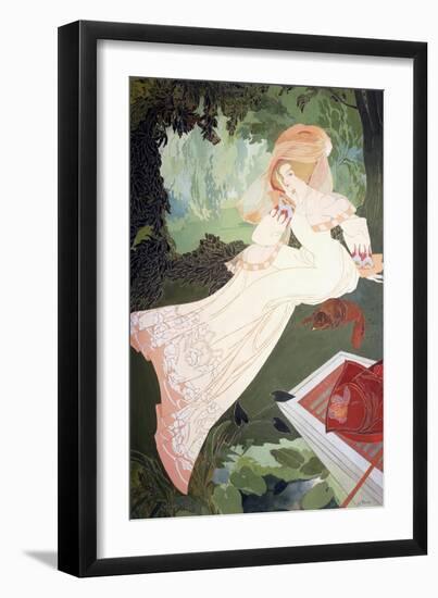 An Elegant Lady with a Dog-Georges de Feure-Framed Giclee Print