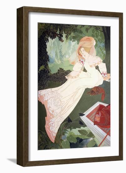 An Elegant Lady with a Dog-Georges de Feure-Framed Premium Giclee Print