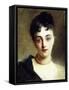 An Elegant Lady with Pearls-Gustave Jacquet-Framed Stretched Canvas