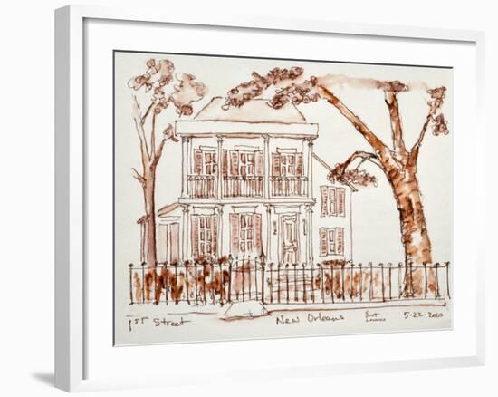 An elegant, old home in the Garden District of New Orleans, Louisiana, USA.-Richard Lawrence-Framed Photographic Print