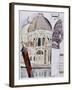 An Elegant Sightseer Contemplates the Elegance of Venice-Hubert Giron-Framed Art Print