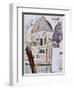 An Elegant Sightseer Contemplates the Elegance of Venice-Hubert Giron-Framed Art Print