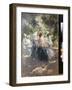 An Elegant Teaparty (Oil on Board)-Pompeo Mariani-Framed Giclee Print