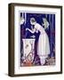 An Elegant Woman and Her Aquarium-null-Framed Art Print