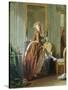 An Elegant Woman Dresses-Michel Garnier-Stretched Canvas