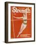 An Elegant Woman Soars Towards the Bar During a Pole Vault-null-Framed Photographic Print