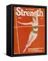 An Elegant Woman Soars Towards the Bar During a Pole Vault-null-Framed Stretched Canvas