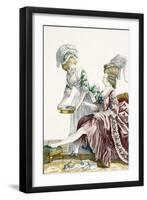 An Elegant Woman Washing Her Feet, Plate 32 from 'Galerie Des Modes Et Costumes Francais'-Pierre Thomas Le Clerc-Framed Giclee Print