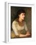 An Elegant Young Woman (Oil on Canvas)-James Sant-Framed Giclee Print