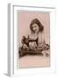 An Elegant Young Woman, Using Her Sewing Machine-null-Framed Art Print