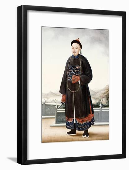 An Elegantly Dressed Chinese Hong Merchant, Chinese School, 19th Centur-null-Framed Giclee Print