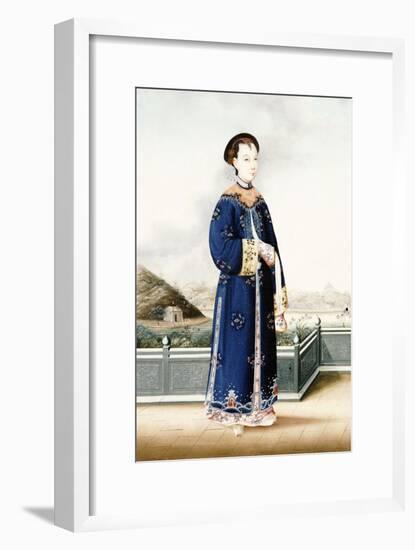 An Elegantly Dressed Chinese Hong Merchant's Wife, Chinese School, 19th Century-null-Framed Giclee Print