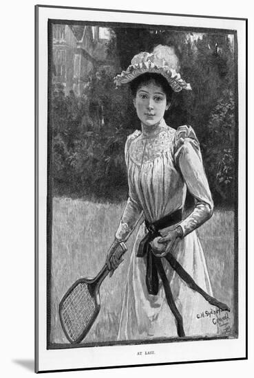 An Elegantly if Unsuitably Dressed Player Prepares to Serve-G.h. Sydney Cowell-Mounted Art Print