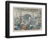 An Elephant Invades the Cafe de la Comedie at Perigueux France-null-Framed Art Print