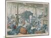 An Elephant Invades the Cafe de la Comedie at Perigueux France-null-Mounted Art Print