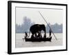 An Elephant is Taken on a Small Boat to a Temple Festival-null-Framed Photographic Print