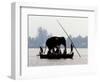 An Elephant is Taken on a Small Boat to a Temple Festival-null-Framed Photographic Print