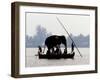 An Elephant is Taken on a Small Boat to a Temple Festival-null-Framed Photographic Print