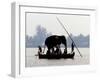 An Elephant is Taken on a Small Boat to a Temple Festival-null-Framed Photographic Print