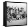 An Elephant Procession Passing Jumma Masjid, Delhi, India, 1900s-H & Son Hands-Framed Stretched Canvas