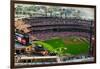 An elevated view of the third Busch Stadium, St. Louis, Missouri, where the Pittsburgh Pirates b...-null-Framed Photographic Print