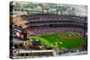 An elevated view of the third Busch Stadium, St. Louis, Missouri, where the Pittsburgh Pirates b...-null-Stretched Canvas