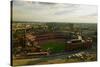 An elevated view of the third Busch Stadium, St. Louis, Missouri, where the Pittsburgh Pirates b...-null-Stretched Canvas