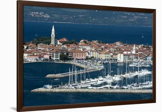 An elevated view of the town of Isola overlooking Adriatic Sea, Isola, Slovenia, Europe-Sergio Pitamitz-Framed Photographic Print
